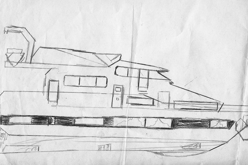 Yacht design sketch by Marco Casali Yacht design sketch by Marco Casali